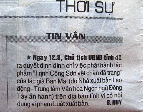 Cấm lưu hành Trịnh Công Sơn... ?