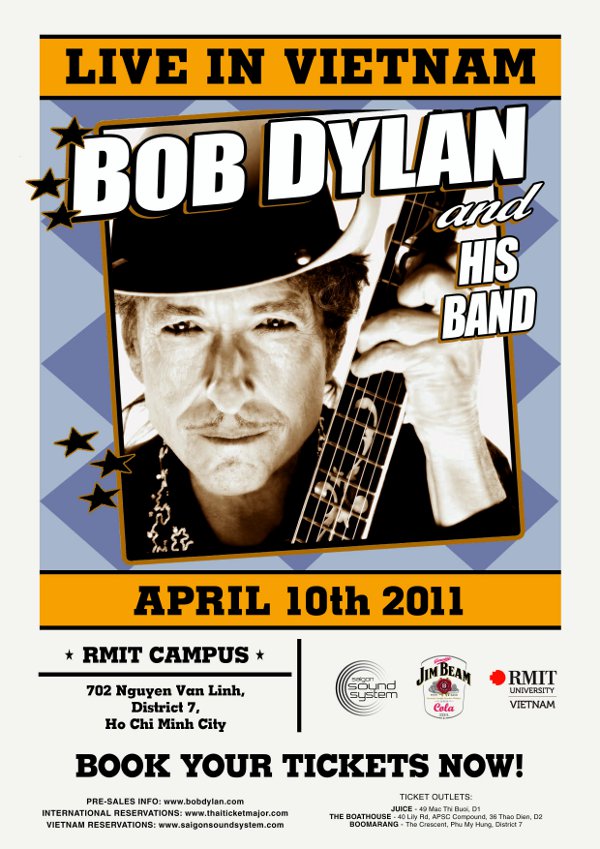 Giảm giá vé xem chương trình Bob Dylan cho sinh viên - học sinh